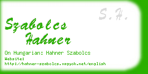 szabolcs hahner business card